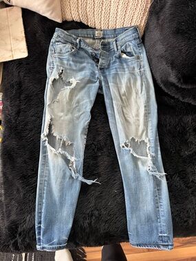 Citizens Of Humanity Light Blue Distressed Skinny Jeans